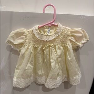 Vintage Nannette Yellow Lace Accent Baby Blouse